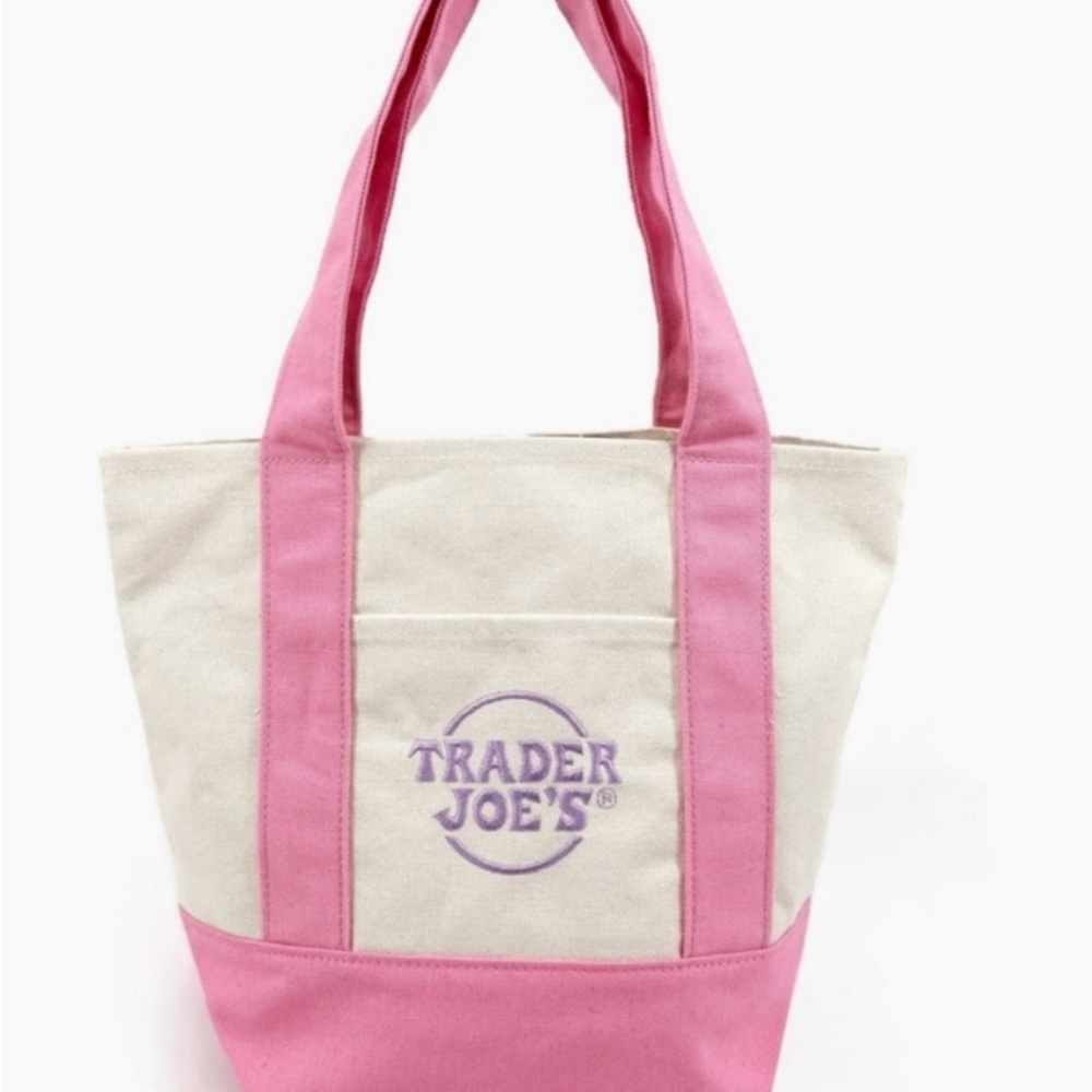 Trader Joe’s MINI canvas tote bag! Pink